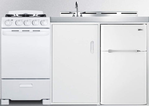 Summit 60" All-in-One Kitchenette, White- ACK60GASW