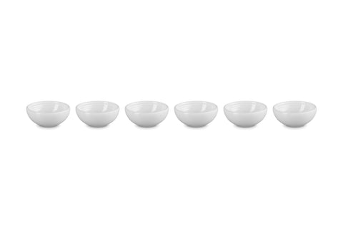 Le Creuset Set Of 6 Vancouver Pinch Bowls 2 Oz White