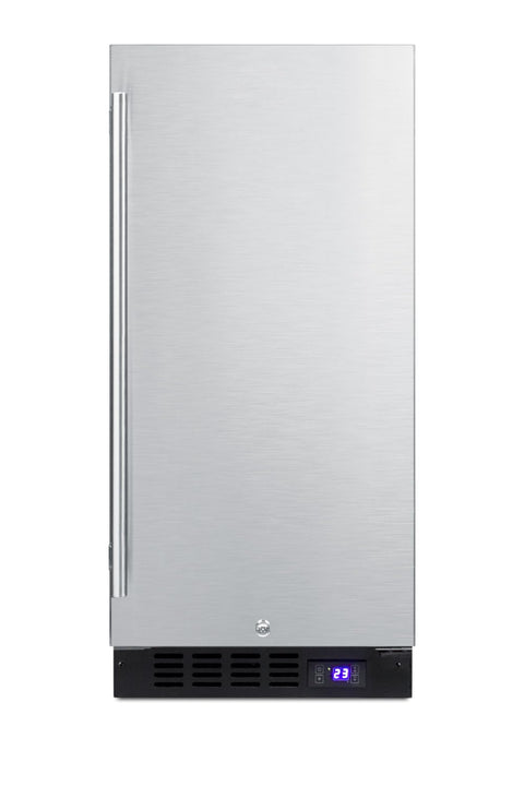 Summit SCFF1533BCSS Cabinet Freezer with 2.45 cu. ft. Total Capacity Frost Free Operation Adjustable Chrome Shelves Sabbath Mode Setting and 100% CFC Free in Stainless