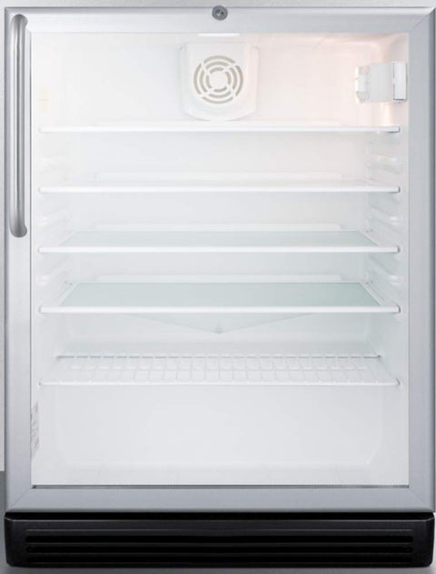 Summit SCR600BGLCSS 24"" Beverage Center with 5.5 cu. ft. Capacity Double Pane Tempered Glass Door Automatic Defrost and Adjustable Glass Shelves in Stainless Steel