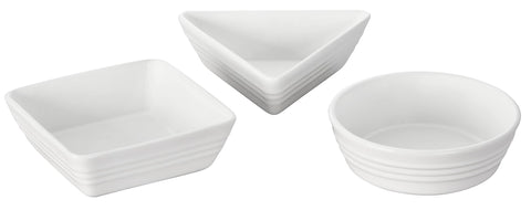 Le Creuset Stoneware Set of 3 Tapas Dishes, White