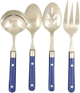Ginkgo International Le Prix 4-Piece Stainless Steel Hostess Serving Set, Bright Blue