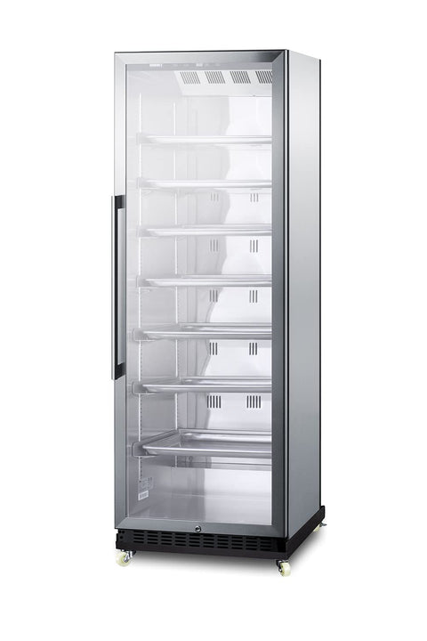 Summit Appliance SCR1401RICSS Full-Size Commercial Beverage Merchandiser with Self-closing Glass Door, Right Hand Door Swing, Sheet Pans and Adjustable Tray Supports, Stainless Steel Cabinet