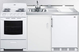 Summit 72" All-in-One Kitchenette, White- ACK72COILW