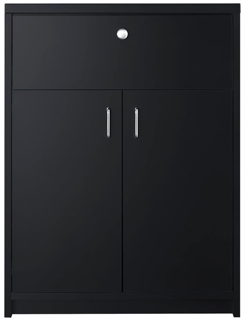 Summit Appliance CWC2ADA 26" Wide Storage Cabinet, Black; ADA Compliant Height; Slide-Out Drawer; 4 Leveling Legs; Removable Shelf; French Door Swing