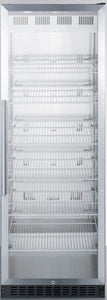 Summit Appliance SCR1401 Full-Size Commercial Beverage Merchandiser with Stainless Steel Interior, Digital Thermostat, Frost-Free Operation, Self-Closing Glass Door, Lock and Black Cabinet