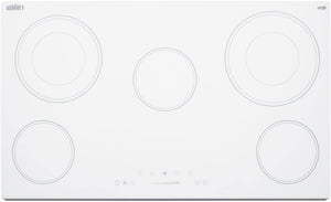 Summit 36" 5 Burner Electric Cooktop 208-240 Volt Radiant Cooktop, ADA Compliant, White- CR5B30T8W