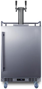 Summit 24" Outdoor Wine & Beer Kegerator, Dual Tap, Weatherproof, Beer and Wine Dispenser, Stainless Steel - SBC683OSTWINBW