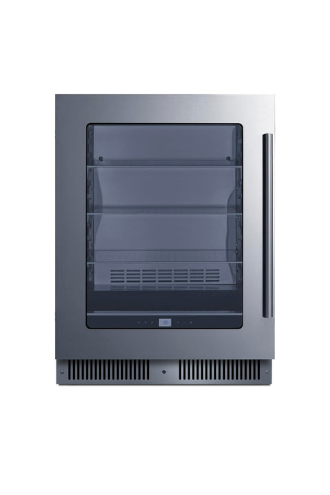 Summit 24” Beverage Center, 4.73 cu.ft., Capacity, Stainless Steel & Glass - CL24BV1CSSLHD (Left Handed Door Swing)
