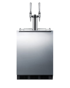 Summit 24" Nitro Cold Brew Kegerator, Dual Stout Style Tap Kit, ADA Compliant, Stainless Steel-SBC58BLBIADANCFTWIN