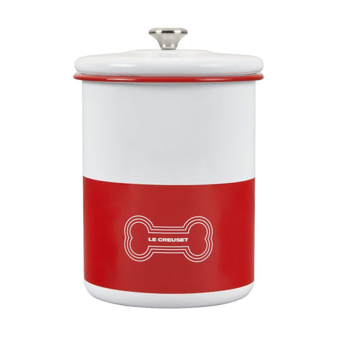 Le Creuset Enamel On Steel Treat Jar with Stainless Steel Knob, 4.25 Quart, Red