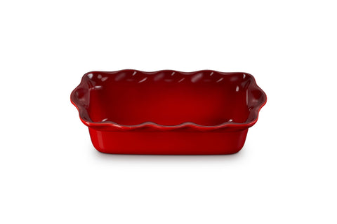Le Creuset Stoneware Heritage Fluted Loaf Pan, 9", Cerise