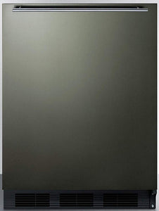 Summit Appliance CT663BKBIKSHH Built-in Undercounter Refrigerator-Freezer for Residential Use, Cycle Defrost with Black Stainless Steel Wrapped Door, Horizontal Handle and Black Cabinet