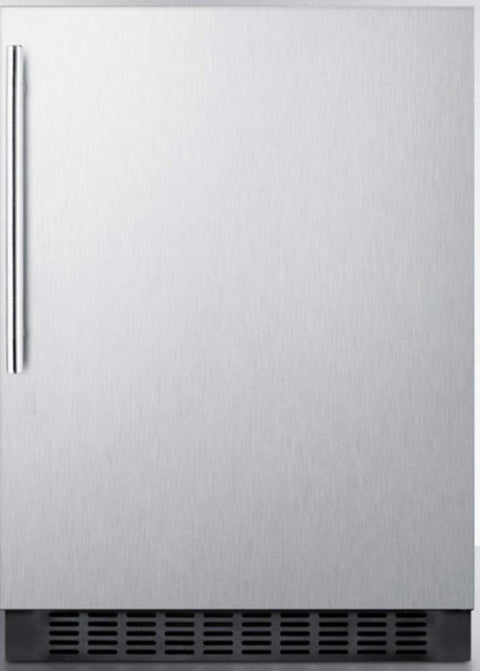 Built-in undercounter all-refrigerator for residential or commercial use, frost-free w/stainless steel wrapped exterior and thin handle