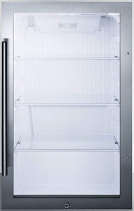 Summit 19” Beverage Center, 3.13 cu.ft. Capacity, Shallow Depth, Outdoor Refrigerator, Stainless Steel, Glass Door- SPR489OSCSS