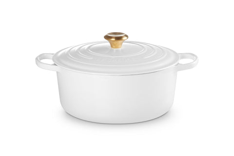 Le Creuset Enameled Cast Iron Signature Round Dutch Oven, 7.25 qt., White