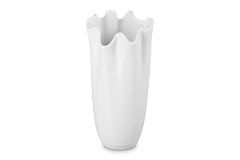 Le Creuset Stoneware Iris Vase, 12", White