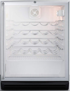 Summit SWC6GBLSHADA Wine Chiller Beverage Refrigerator, Glass/Black
