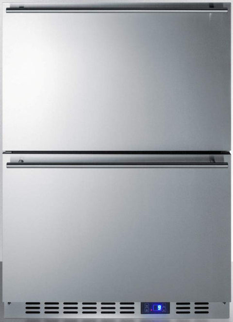 Summit SPFF51OS2D 24” Outdoor Built-In Two-Drawer Freezer, Stainless Steel