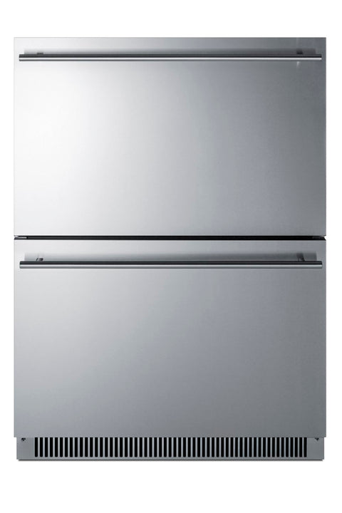 Summit 24” Two Drawer Freezer, 3.54 cu.ft. Capacity, ADA Compliant, ENERGY STAR, Stainless Steel, Panel Ready Capable*- ADFD2D24 (*Panels not included)