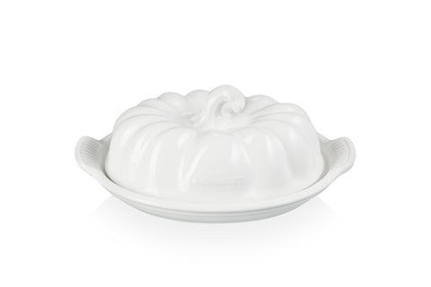 Le Creuset Stoneware Pumpkin Butter Dish, White