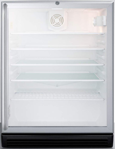 Summit SCR600BGLBISHADA 24"" ADA Compliant Beverage Center with 5.5 cu. ft. Capacity Double Pane Tempered Glass Door Automatic Defrost and Adjustable Glass Shelves in Stainless Steel