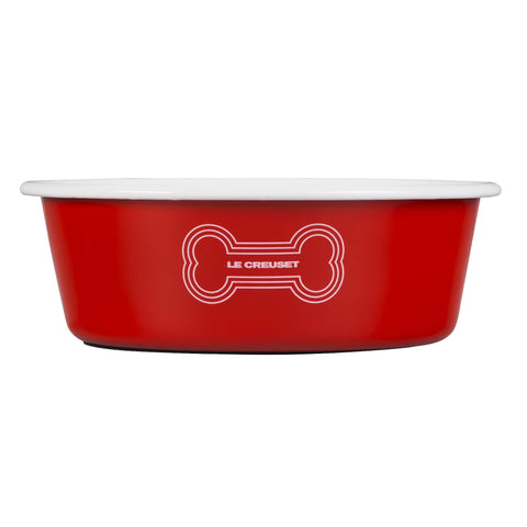 Le Creuset Enamel on Steel Large Dog Bowl, 6 Cups, Red