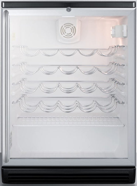 Summit SWC6GBLSH Wine Chiller Beverage Refrigerator, Glass/Black