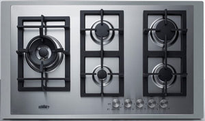Summit 36" 5-Burner Gas Cooktop, Stainless Steel - GCJ536SSTK