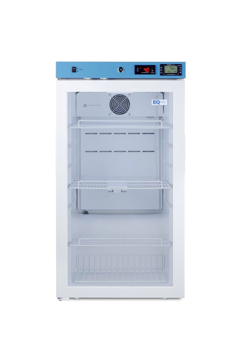 EQTemp ACR32GNSF456LHD 19 Inch  Wide  3.17 cu.ft  Healthcare Refrigerator  Certified to NSF/ANSI 456 Vaccine Storage Standard (Left Hand Door  Glass Door)