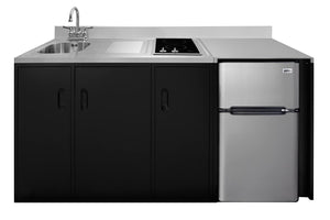 Summit 72" Wide All-in-One Kitchenette, Stainless Steel - CK72ADASINKL