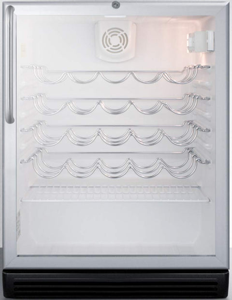 Summit SWC6GBLCSS Wine Chiller Beverage Refrigerator, Glass/Stainless Steel