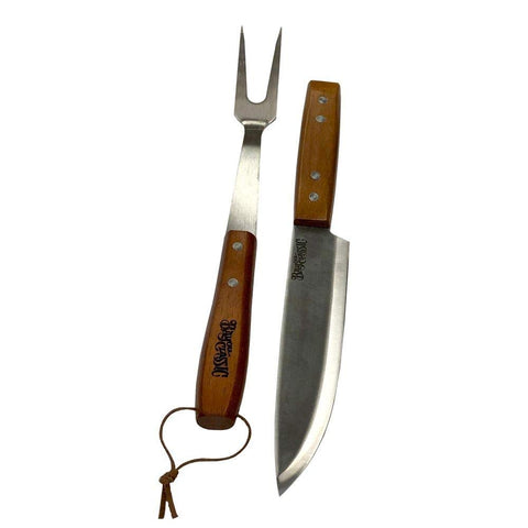 Bayou Classic Fork & Knife Set Includes 13.5-in Fork & 12.75-in Chefs Slicing Knife Perfect For Any Chef