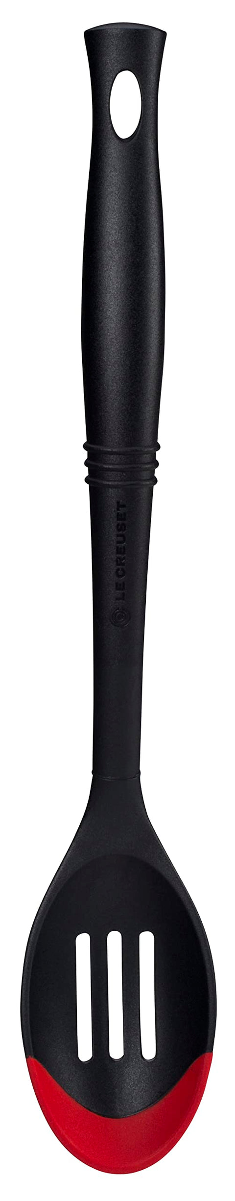 Le Creuset Revolution Bi-Material Slotted Spoon, 13.5" x 2.5", Cerise