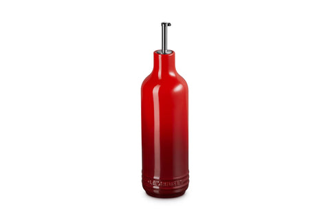 Le Creuest Stoneware Signature Oil Cruet, 20 oz., Cerise