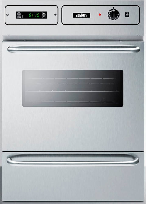 Stainless steel 115V electric wall oven with digital clock/timer and oven window for cutouts 22 3/8inch wide by 34 1/8inch high