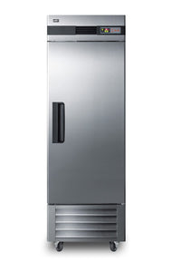 Summit Appliance SCRR232 Commercial Reach-In 23 Cu.Ft. Refrigerator in Complete Stainless Steel with Auto Defrost, Self-Closing Door, Temperature Alarm, Sealed Back, Interior Light and Lock