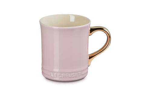 Le Creuset Vancouver Mug with Gold Metallic Handle, 14 oz., Chiffon Pink