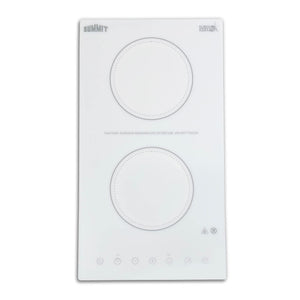 Summit 12" 2 Burner Electric Cooktop 115 Volt Radiant Cooktop, ADA Compliant, White- CR2B15T2W