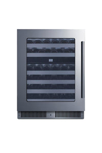 Summit 24” Wine Cellar, Built in Wine Refrigerator, 48 Bottle Capacity, Single Zone Wine Cellar, Stainless Steel & Glass- CL244WC2CSSLHD (Left Handed Door Swing)