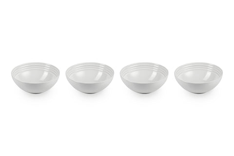 Le Creuset Stoneware Set of 4 Soup Bowls, 22 oz. (6.25") each, White