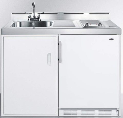 Summit All In One Kitchenette, White - C48ELGLASS