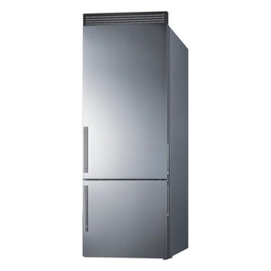 Summit FFBF279SSXH72 28” Inch Wide Freezer Refrigerator, 14.6 cu.ft, Bottom Freezer, ENERGY STAR, Frost-Free, Digital Temperature, Adjustable Glass, LED Lighting, Full-Width Door Racks (RHD)
