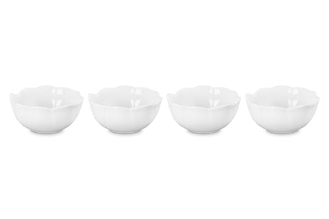 Le Creuset Stoneware Petal Mini Bowls, Set of 4, White