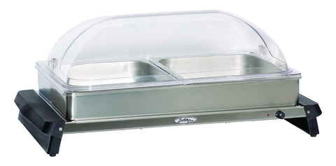 BroilKing NBS-2RT Professional Double Buffet Server with Rolltop Lids
