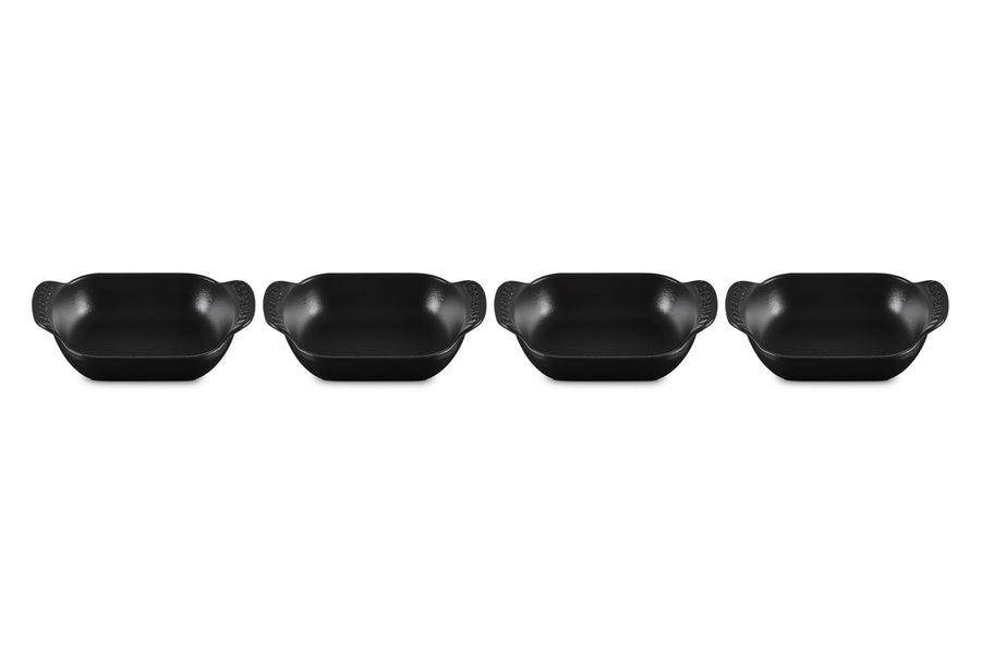 Set of 4 Mini Rectangular Baker 1/3 QT Matte Black