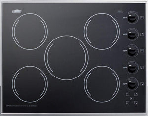 Summit 27" 5 Burner Electric Cooktop, Black - CR5B273B