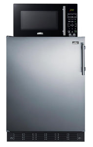 Summit Appliance MRF6BK2SSALHD Microwave/Refrigerator Combination with Allocator; Combo Includes FF6BK2SS All-refrigerator, and SM903BSA1 Microwave; 5.5 cu.ft Capacity; Automatic Defrost; LHD Swing