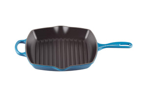 Le Creuset Enameled Cast Iron Signature Square Skillet Grill, 10.25", Marseille