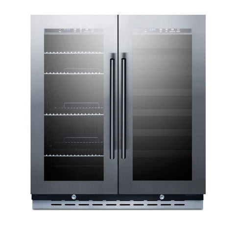 Summit 30” Wine Cellar/Beverage Center Combo, Stainless - SWBV3067B